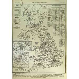    1950 ELECTORAL MAP BRITAIN BOROUGHS CONSTITUENCIES