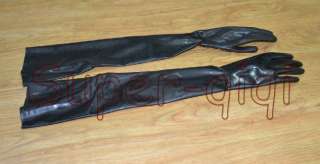 100% Latex/rubber/long Glove 0.45mm black suit costume party catsuit 