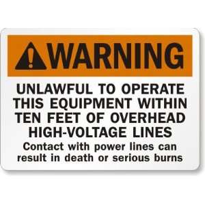   Contact With Power Lines Can Result In Death Or Serious Burns
