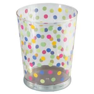    InterDesign Glee Waste Can, Clear with Colored Dots