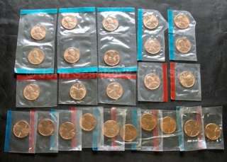 All the Mint Set Lincoln Memorial Cents from 1970 1979