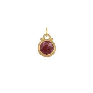  July Ruby Charm in 24 Karat Gold Vermeil Jewelry