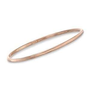  3mm Rose Bangle Bracelet In Rose Vermeil. 7 Jewelry