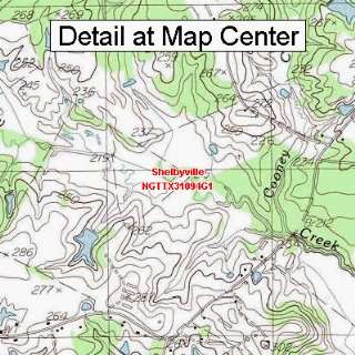   Topographic Quadrangle Map   Shelbyville, Texas (Folded/Waterproof