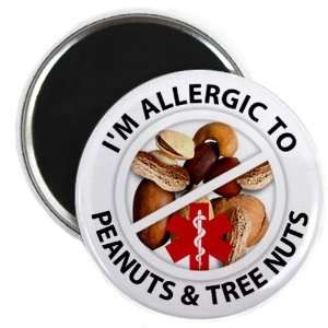  ALLERGIC TO PEANUTS & TREE NUTS Medical Alert 2.25 inch 