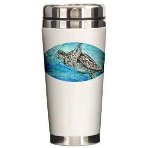 Sea Turtle, Nature Lovers, Art Ceramic Travel Mug by  