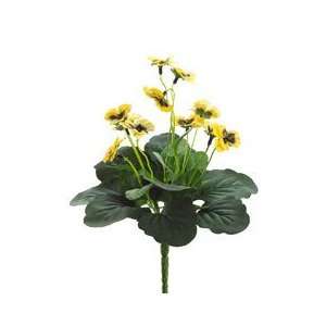  Faux 9.5 Pansy Bouquet x5 Yellow Gold (Pack of 24) Patio 
