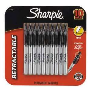  Sharpie Retractable Fine Tip Permanent Marker Black (Pack 