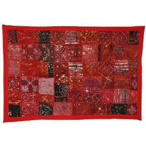  Ultimate Wall Hanging Tapestry with Pretty Old Sari Patch 