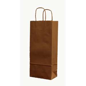  250 Wine Natural Kraft Shopping Bags with Handle, 5 1/2 x 