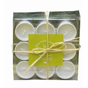  Tag Mini Fresh Herb Scented Filled Candles, Set of 9