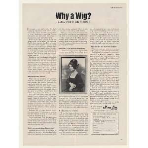  1966 Mona Lisa Wig Why a Wig? Print Ad (Memorabilia 