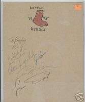 Tony Conigliaro Boston Red Sox Signed 1975 Team Sheet  