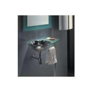   Glass Counter Top with Left Basin and Wall Mount Supports WHAQUA L