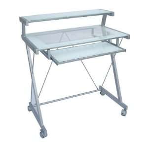  Home Source Industries 3345 Computer Cart with Glass Desk 