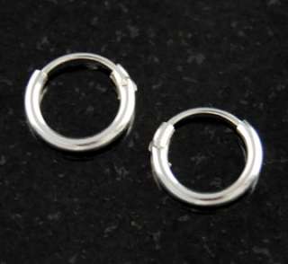   8mm Endless Hoop Earrings Round .925 Italy Italian Jewelry  