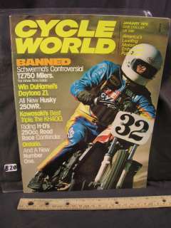 1976 January CYCLE WORLD Magazine ~Kawasaki KH400, Husqvarna 250WR 