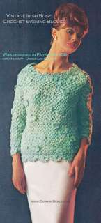 VTG Irish Rose Blouse Crochet Pattern ♦1958♦ #CR13  