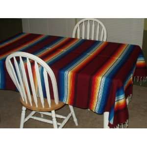  Southwest Mexican Indian Serape  Maroon