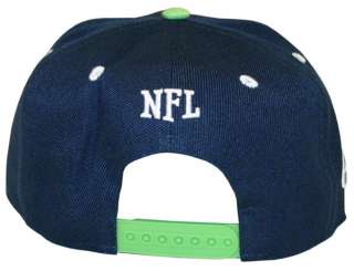 Seattle Seahawks Big Text 2 Tone Flatbill Snapback Hat  