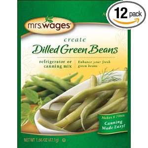 Mrs. Wages Dilled Green Bean Mix, 1.66 Ounce Pouches (Pack of 12)