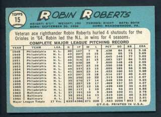 1965 Topps #15 Robin Roberts NM NrMt Near Mint  