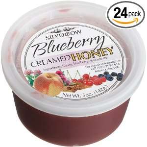 Silverbow Creamed Honey, Blueberry, 5 Ounces Cups (Pack of 24)  