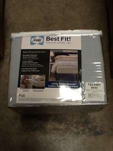 Sealy Flannel Best Fit Sheet Set Full Pearl Blue  NEW 