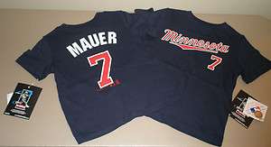 Minnesota Twins Joe Mauer Baby Toddler Boys Blue T Shirt Top Size 2T 