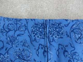 NWT Courtenay Size 20W Plus Long Blue Floral Pencil Skirt Washable 