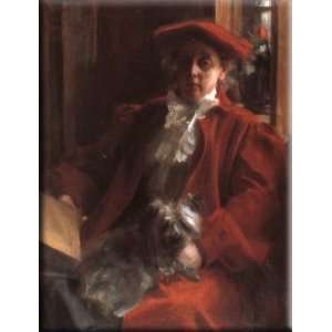  Emma Zorn and Mouche, the dog 23x30 Streched Canvas Art by Zorn 