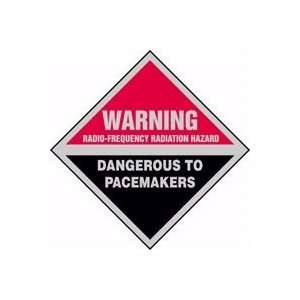 WARNING RADIO FREQUENCY RADIATION HAZARD DANGEROUS TO PACEMAKERS 9 x 