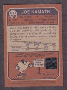 2001 JOE NAMATH TEAM TOPPS LEGENDS Certified Autograph Issue On Card 