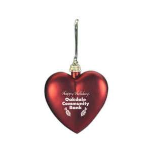  Heart shaped red satin finish ornament.