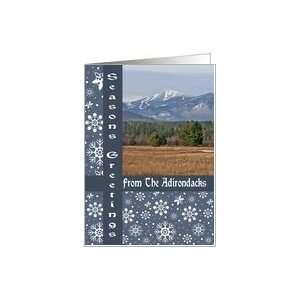  Adirondacks Seasons Greetings Mountain Christmas Card Card 