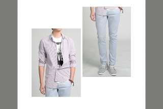 Guys_Mens New Casual Slim Fit Skinny Pants Jeans SkyBlue size.W 28~34 