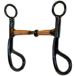  Black Satin Training Snaffle   Copper Wrap Mouth Sports 