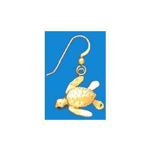   Costello 14K Gold 20MM Sea Turtle Swimming Earring