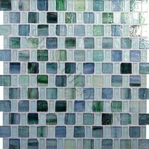  Sea Blue 1 x 1 Blue Pool Glossy Glass Tile   16613
