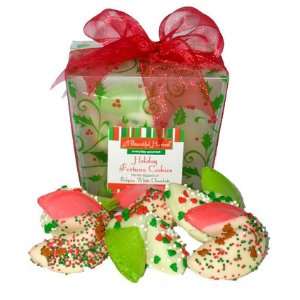 Belgian White Chocolate Dipped Holiday Fortune Cookies  