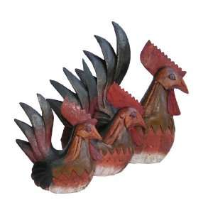  Cohasset 807 3 Piece Wooden Chicken Set, Stained