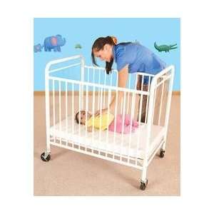 Compact Fixed Side Clear View Crib with Adjustable 