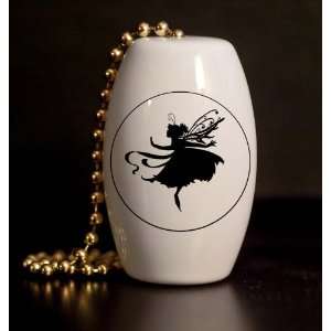  Fairy Dance Silhouette Porcelain Fan / Light Pull