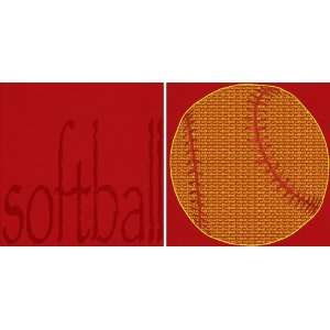  Scrappin Sports Paper 12x12 Sporty Words Softball 