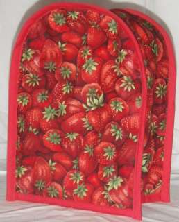 QUILTED Strawberry Reversible Can Opener Cover  