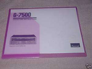 SANSUI G 7500 STEREO RECEIVER OPERATING INSTRUCTIONS  