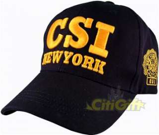 CSI NY NEW YORK BASEBALL CAP HAT NAVY ADULT EMBROIDERY  