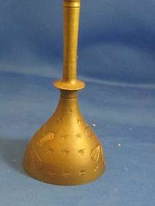 Vintage engraved Bell of Sarna India brass bell 403 2  