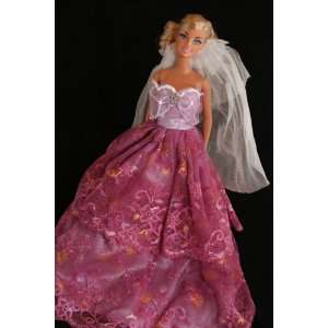   Wedding Dress, Handmade to Fit the Barbie Sized Doll Toys & Games
