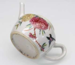 wonderful antique 19thC Chinese porcelain teapot BIRD & FlOWERS 